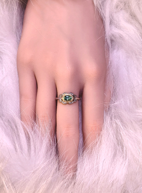 轻奢小众祖母绿开口戒指