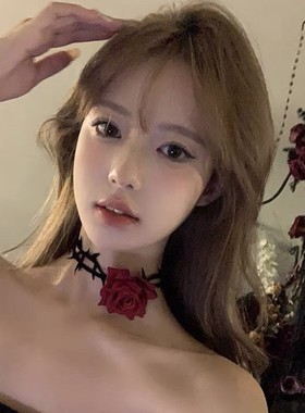 『缠绵』荆棘女王~暗黑荆棘玫瑰锁骨链复古绑带choker颈链亚文化