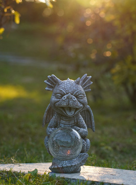 花园装饰庭院阳台创意恐龙摆件太阳能灯户外景观灯防水树脂工艺品