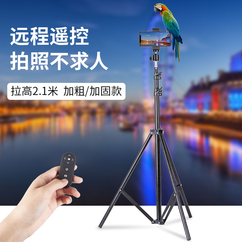 手机直播支架自拍杆三脚架拍照拍摄vlog三角支撑架子桌面落地网红抖音专用懒人多功能床头考研复试手机架