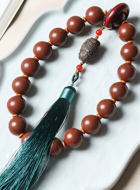 清热解毒古法栀子花合香珠手串文玩佛珠十八子手持纯手工手链送礼