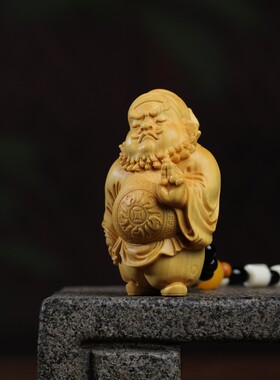 崖柏木雕刻钟馗手把件男士把玩件吊坠车挂件实木人物镇宅招财摆件