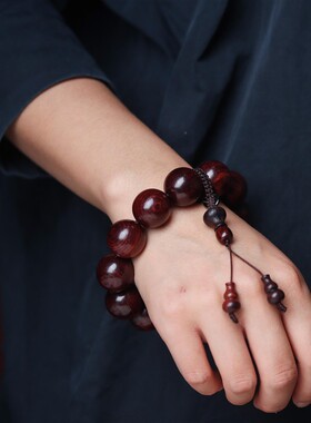 缅甸紫油梨手串黄花梨文玩佛珠紫花梨念珠男女士手錬汽车挂件件档