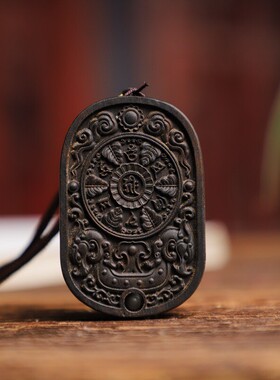 沉香木净瓶观音菩萨项链吊坠木雕男女观音佛牌子情侣毛衣链车挂件