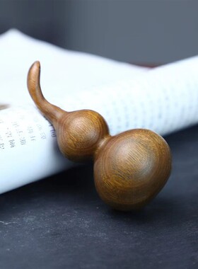 天然绿檀木雕刻福禄小葫芦摆件文玩手把件家居装饰品创意工艺礼品