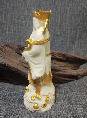 镀金象牙果财神爷佛像招财供奉摆件家居办公室玄关保平安工艺品