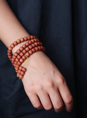 红桧木手串108颗手链香柏木男女情侣手链饰品红豆杉手串佛珠念珠