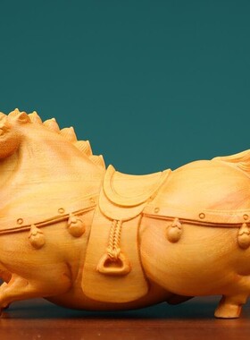 黄杨木雕唐马工艺品摆件客厅马到成功酒柜玄关装饰开业礼品