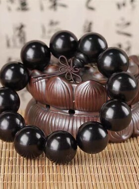 黑檀佛珠手串男女款手链紫檀金丝楠木黄花梨沉香阴沉木金丝檀手串