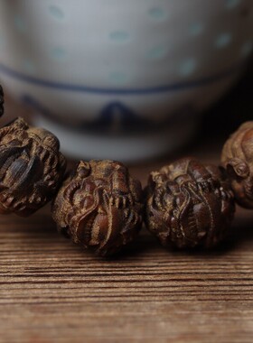 沉香木元宝貔貅雕刻手串貔貅木雕文玩佛珠送男友转运念珠手链车挂