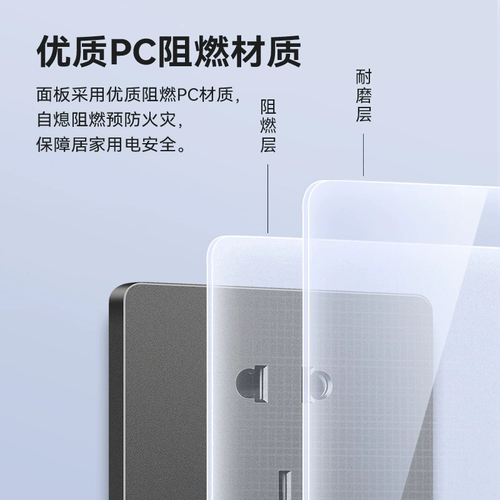 Рейсен -переключатель панель пять -отверстие для полиномотической темной установки 86 USB -кондиционер 16A Socket N20 Grey