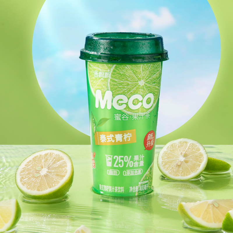 香飘飘meco蜜谷果汁茶饮料新升级泰式青柠味果茶即饮品400ml*15杯-图1