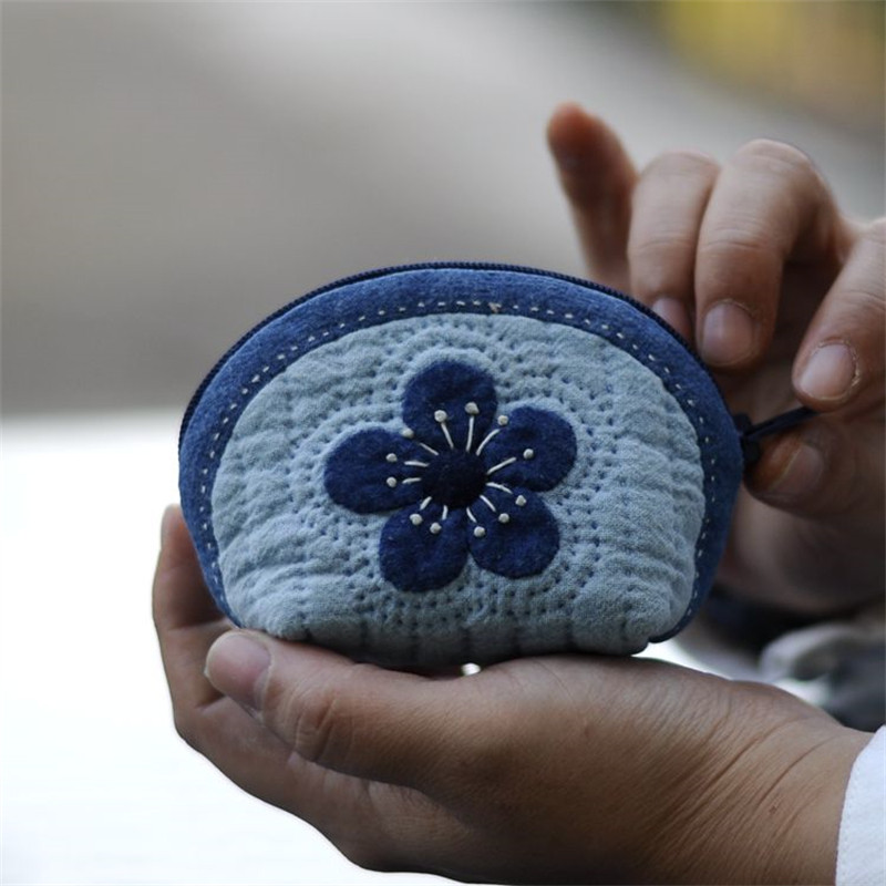 手工蓝染梅花拼布贝壳零钱缝纫DIY材料套装包新款促销掌柜推荐,淘宝优惠券,粉丝福利购,淘宝优惠卷