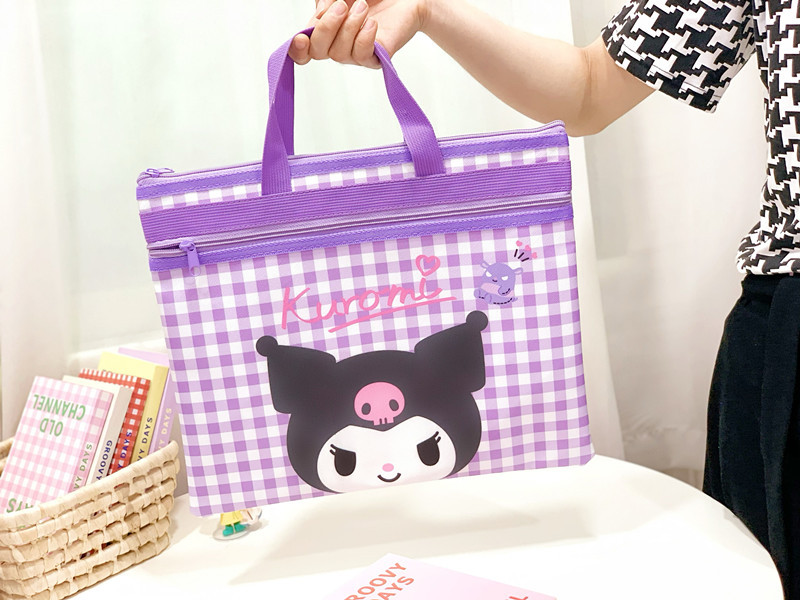 日系高颜值手提包A4大号笔记本电脑包学生办公试卷补习收纳文件袋 - 图2