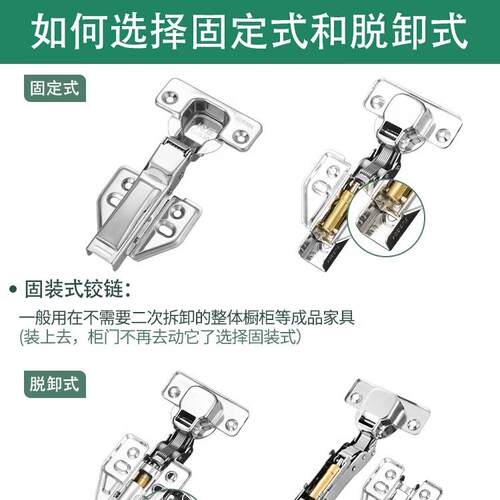 304不锈钢铰链衣柜门阻尼缓冲液压折叠橱柜五金配件柜子飞机合页 - 图2