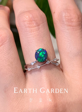 欧泊伊嘉甸18K金小众设计戒指