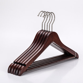 Beech solid wood clothes hanger men's clothes hanger wood wood thick clothes hanger hotel home traceless clothes hanger anti-slip