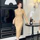 Fashionable commuter slim fit suit dress