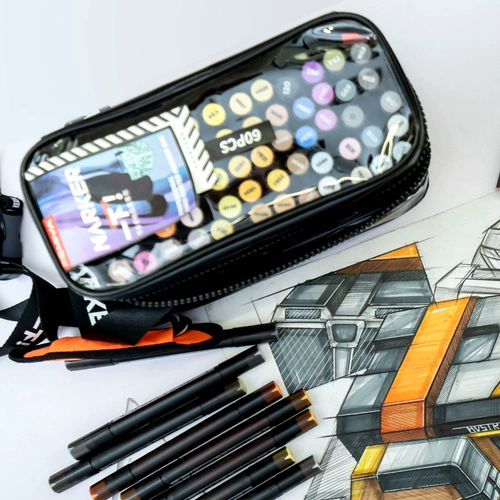 米娅 Маркер, сумка для хранения, портативный пенал, ремешок для сумки, система хранения, вместительный и большой водонепроницаемый художественный держатель для ручек, 180 цветов, изысканный стиль