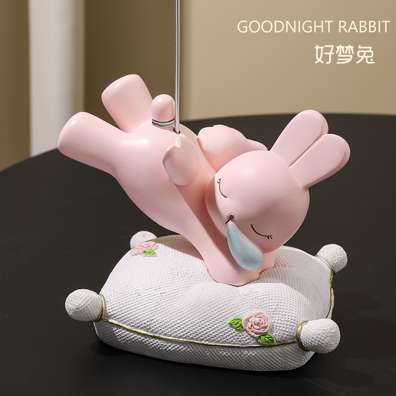 兔子摆件轻奢少女心儿童房间家居装饰品卧室桌面摆设治愈可爱礼物 - 图1