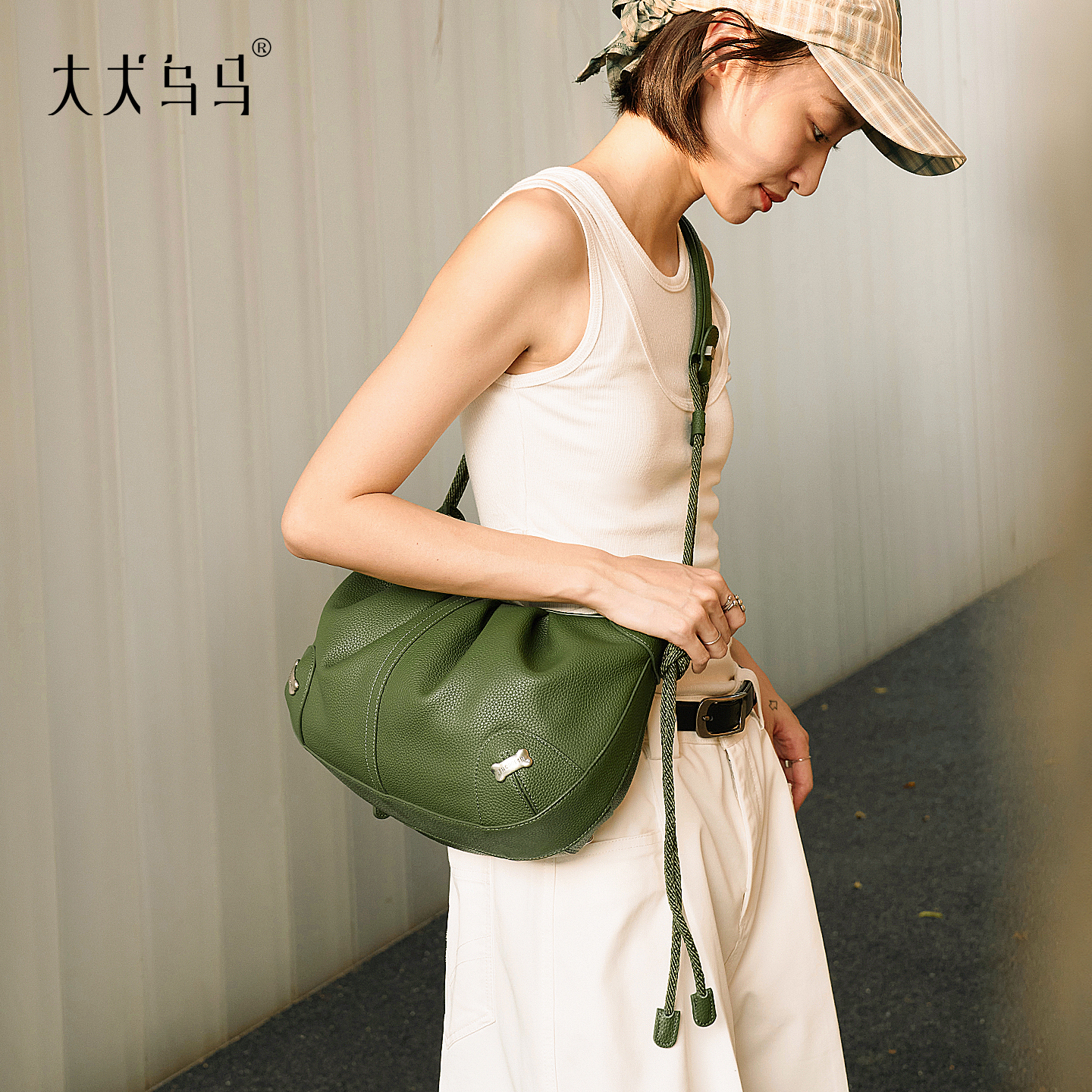 大犬乌马·压褶扁舟包2025新款原创设计HoBo包高级质感单肩斜挎包-图1