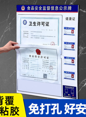 食品安全信息公示栏营业执照框架