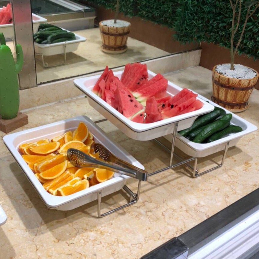 不锈钢三层自助餐展示架熟食冷餐摆台酒店水果盘蛋糕点心架甜品盘