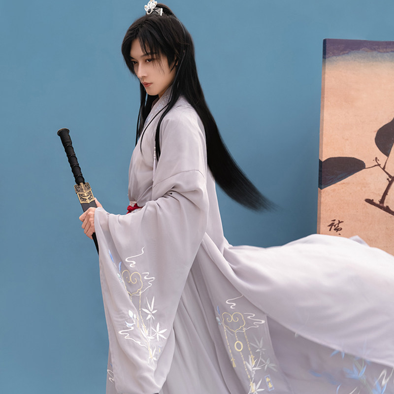 清梳如意情侣魏晋风交领齐腰cp汉服 清梳民族服装/舞台装