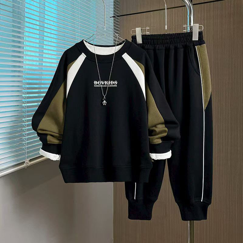 男童套装2025春秋新款儿童潮酷休闲时尚中大童圆领卫衣卫裤两件套,淘宝优惠券,粉丝福利购,淘宝优惠卷