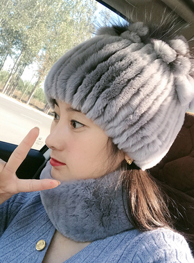 冬天獭兔毛妈妈中老年人皮草帽子