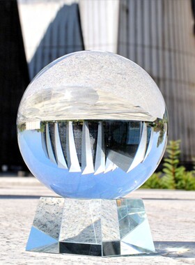 白水晶球透明圆球拍照摄影道具玻璃家居装饰品办公桌客厅风水摆件