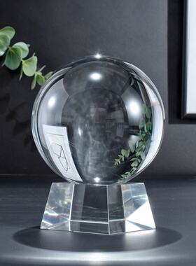 厂家直销白水晶球紫色黄色摆件客厅玄关装饰品办公桌家居办公室