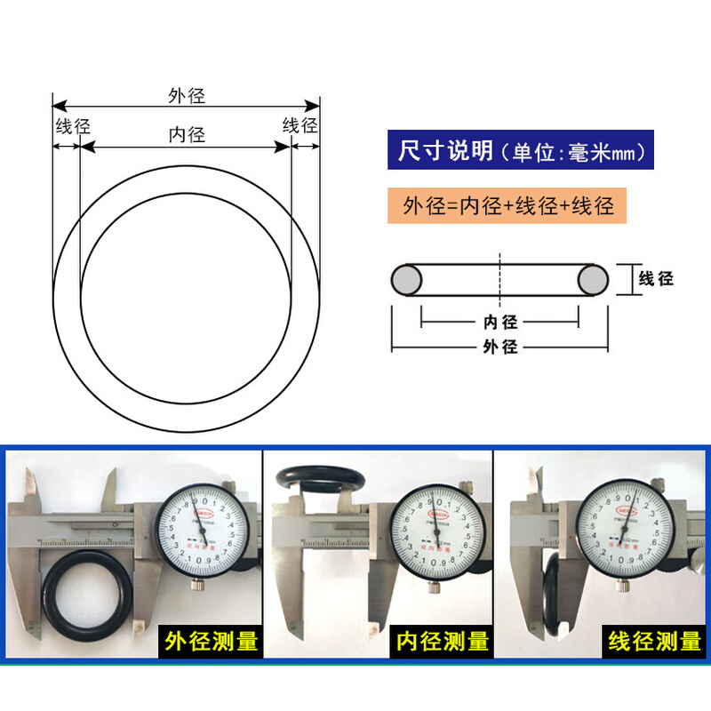 丁晴O型圈内径33.5/36.5/37.5/38.7/40/41.2/42.5/43.7/45*3.55 - 图0