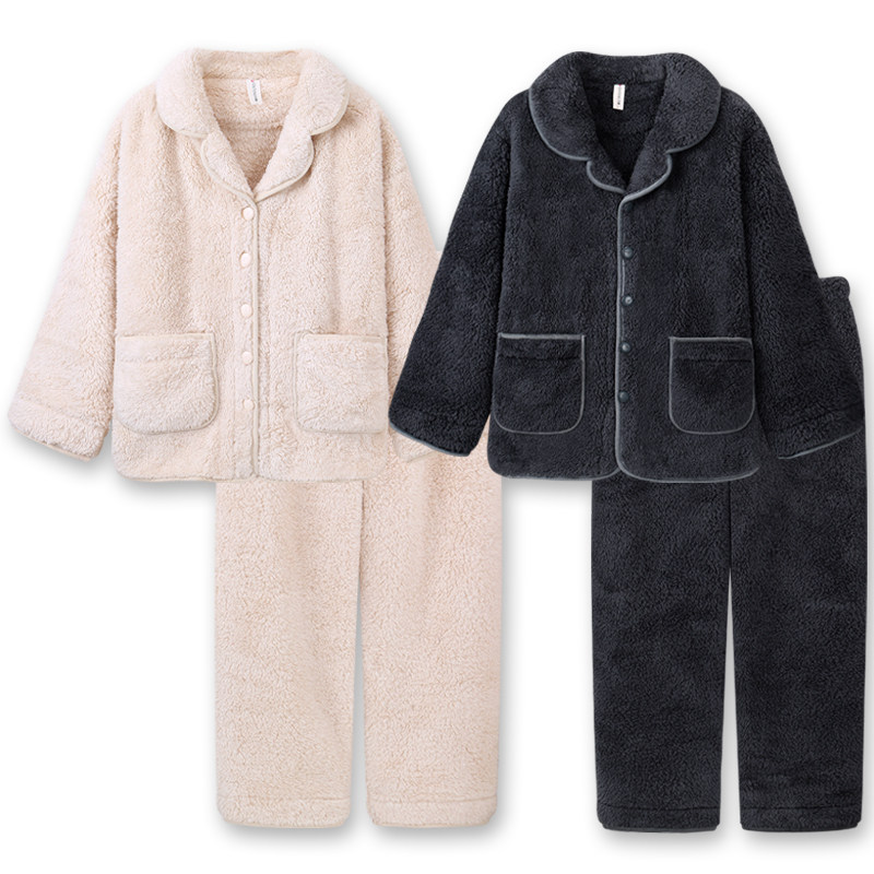 珊瑚绒情侣睡衣女冬季加厚加绒法兰绒男士家居服套装冬天2025新款,淘宝优惠券,粉丝福利购,淘宝优惠卷