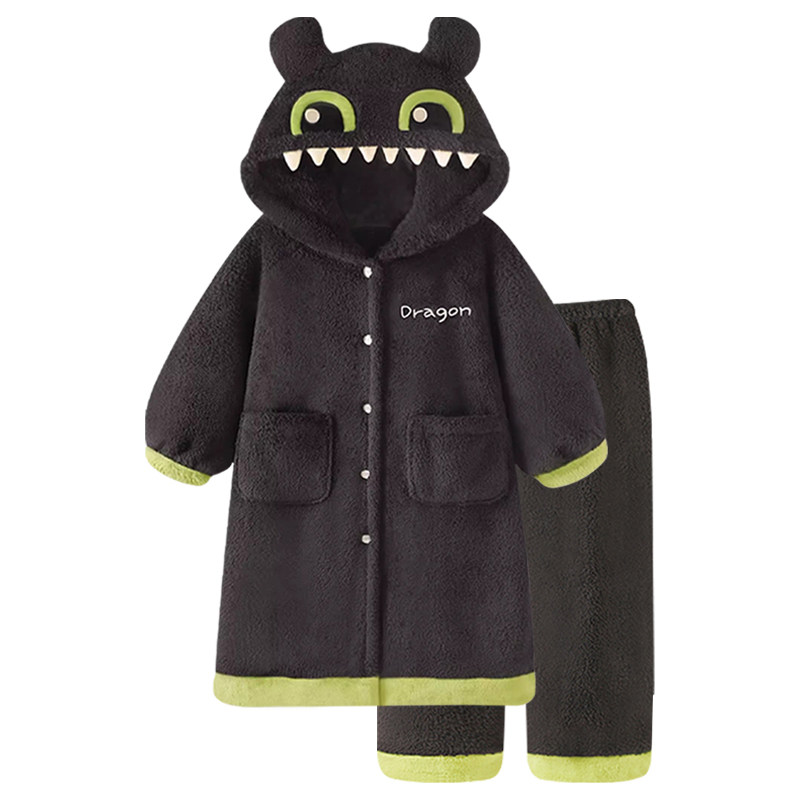 小怪兽情侣睡衣睡袍一男一女珊瑚绒冬季卡通套装加厚家居服法兰绒,淘宝优惠券,粉丝福利购,淘宝优惠卷