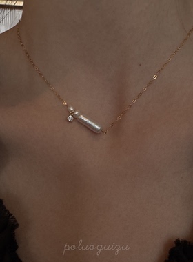 《魔力月光》原创小众天然强光巴洛克珍珠美国14k包金项链锁骨链