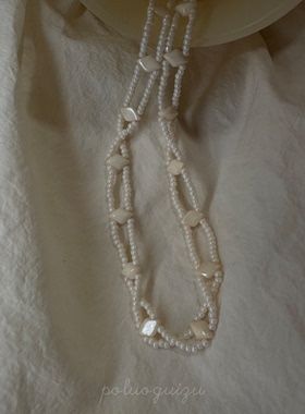 《纯真年代》原创手作进口米珠美国14k包金可调节项链choker复古