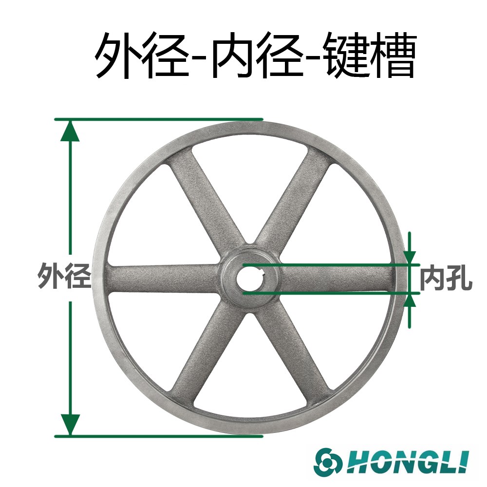 国标皮带轮单槽1A型空心铸铁280500电机皮带轮大全马达三角皮带盘-图1