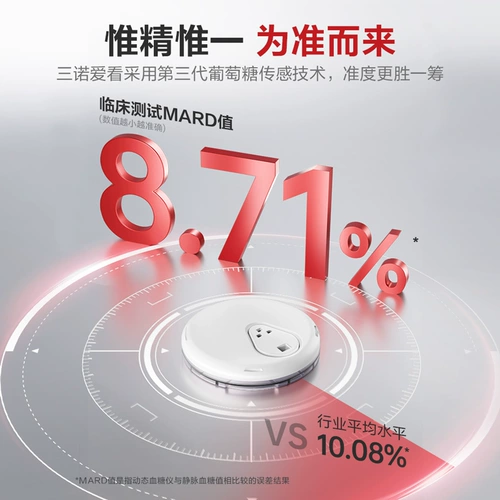 三诺 Динамический глюкометр в крови без свободного тестера иглы 24-часовой глюкозы в крови Официальный флагманский магазин
