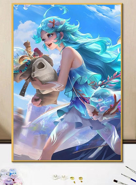 王者荣耀女英雄朵莉亚手绘填色画