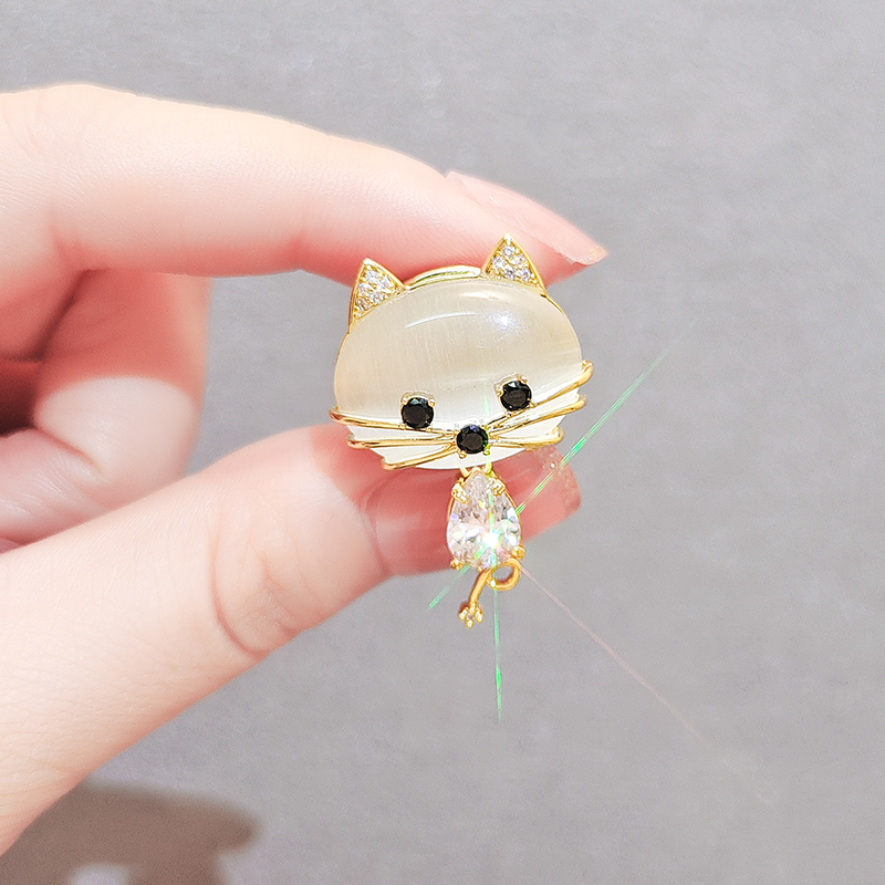 日系可爱小猫胸针女高档衬衫西装服饰胸花防走光扣衣服磁力别针女