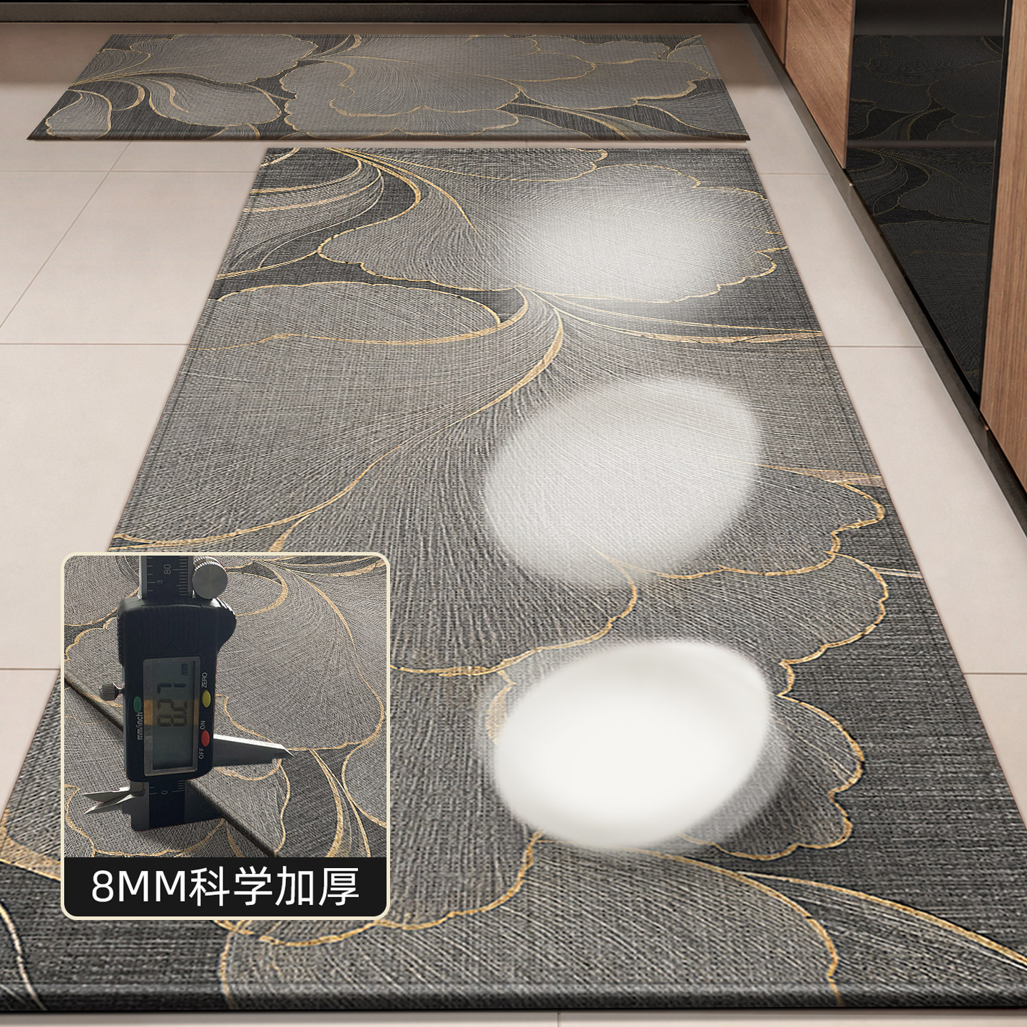 Kitchen floor mat new waterproof, oil-proof, anti-slip dust removal mat