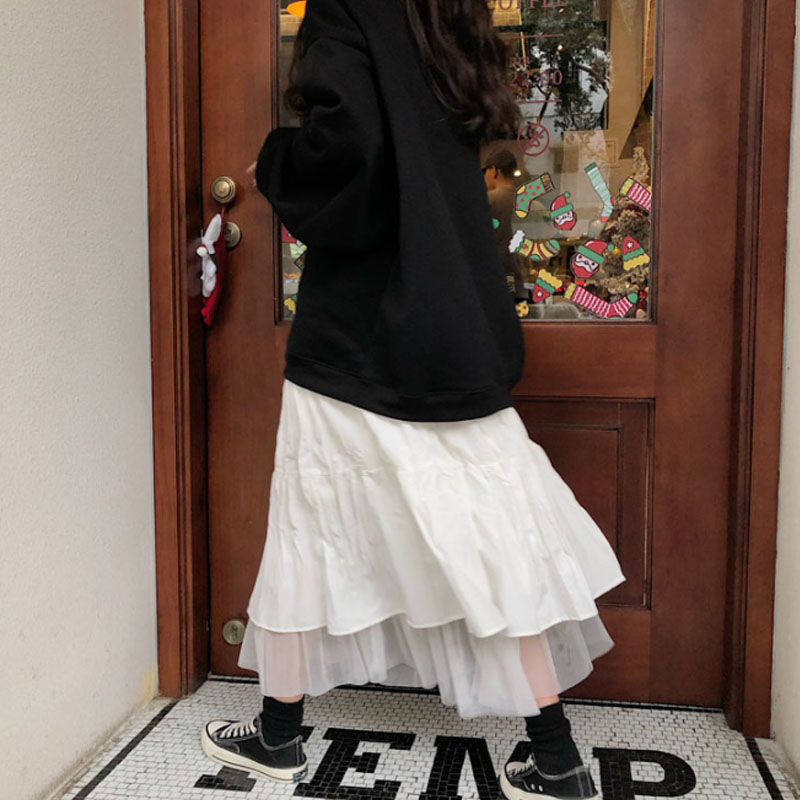 白色百褶中长款2020年夏季半身裙 艾熏格半身裙