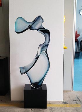 酒店大堂透明抽象摆件装饰会所客厅电视柜装饰品创意树脂工艺品