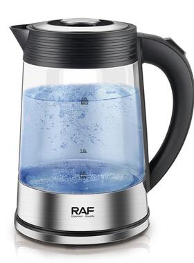RAF欧跨境2.0L可视家用高硼硅玻璃水壶自动断电烧水壶电热水壶