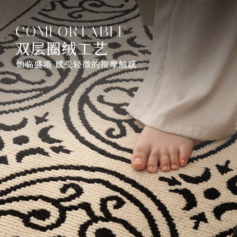 伽音法式复古玄关入户门地垫轻奢高级感鞋柜除灰圈绒门口脚垫耐脏,淘宝优惠券,粉丝福利购,淘宝优惠卷