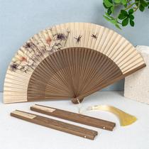 Ancient wind 6-inch female classical folding fan paper fan bifacial string bamboo fan Gift fan Fan Craft GIFT