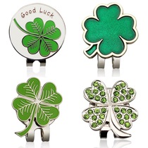 Lf Metal Cap Clip Green Lucky Four Leafs Straw Hat Clip Radium Logos Metal Ball Mark Accessories Accessories