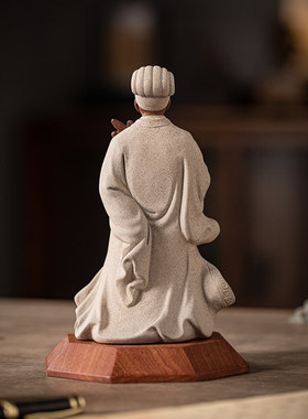 陶瓷诸葛亮摆件三国历史人物孔明禅意家居博古架办公桌面装饰摆设