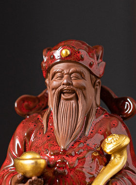 福禄寿三星陶瓷摆饰客厅玄关博古架摆设供奉财神爷长辈祝寿送礼品